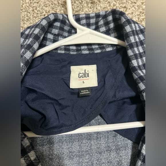 Cabi Checkered Plaid Blazer Jacket women’s navy Blue Career Academia size large - Picture 13 of 13